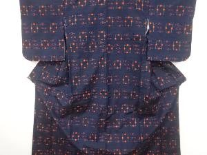 未使用品　絣柄織出し手織り節紬着物